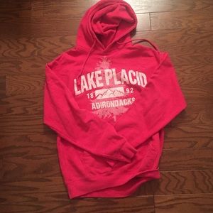 Pink Hoodie Adirondacks Lake Placid